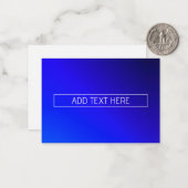 Modernes, helles Blau und Lila Gradient Ombre Mitteilungskarte (Vorderseite/Rückseite Beispiel)