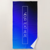 Modernes, helles Blau und Lila Gradient Ombre Strandtuch (Vorderseite)