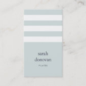 Modernes, helles Blau und weißer Streifen Visitenkarte (Vorderseite)