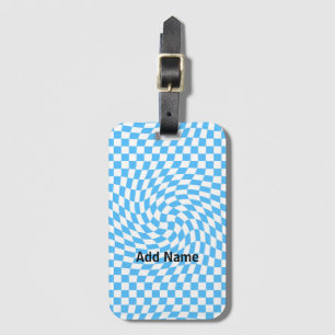 Modernes, helles Blau- und Weißes Chic-Muster Gepäckanhänger