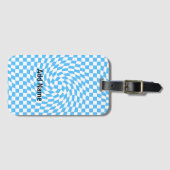Modernes, helles Blau- und Weißes Chic-Muster Gepäckanhänger (Vorderseite (Horizontal))