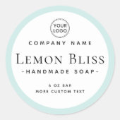 Modernes, helles, blaues Grenzmarkenzeichen Runder Aufkleber (Vorderseite)