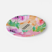 Modernes, helles, braunes Kraft-Brautparty Pappteller (Schrägansicht)