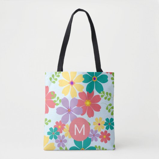 Modernes, helles, fröhliches Muster für die Blume Tasche (Vorderseite)