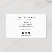 MODERNES, HELLES FUN PINK GRAU BLAU BAKERY KOCH FO VISITENKARTE (Rückseite)