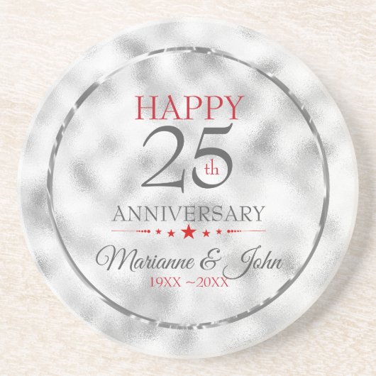 Modernes, helles, graues Glas Sandstein Untersetzer (Vorne)