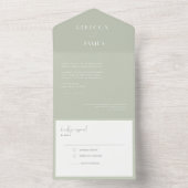 Modernes helles, grünes Siegel senden Hochzeit All In One Einladung (Innen Boden)