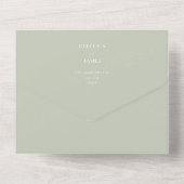 Modernes helles, grünes Siegel senden Hochzeit All In One Einladung (Rückseite)