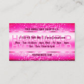 Modernes, helles Hot Pink mit schimmernden Glitzer Visitenkarte (Rückseite)