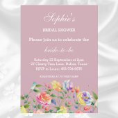 Modernes, helles Lilac Pink Roses Brautparty Einladung