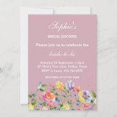 Modernes, helles Lilac Pink Roses Brautparty Einladung (Vorderseite)