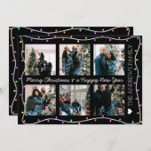 Modernes, helles Neon Glow Lights Foto Weihnachten (Vorne/Hinten)