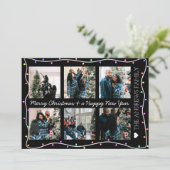 Modernes, helles Neon Glow Lights Foto Weihnachten (Stehend Vorderseite)