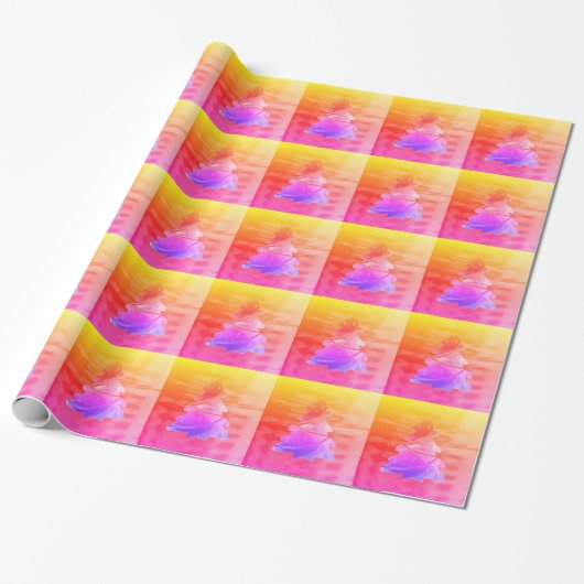 Modernes helles Regenbogen Rosa Weihnachtsbaummust Geschenkpapier (Ungerollt)