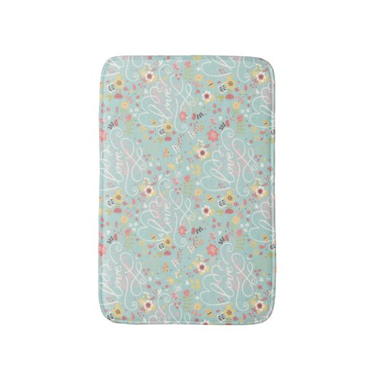 Modernes helles romantisches Muster Badematte (Vorderseite Vertikal)