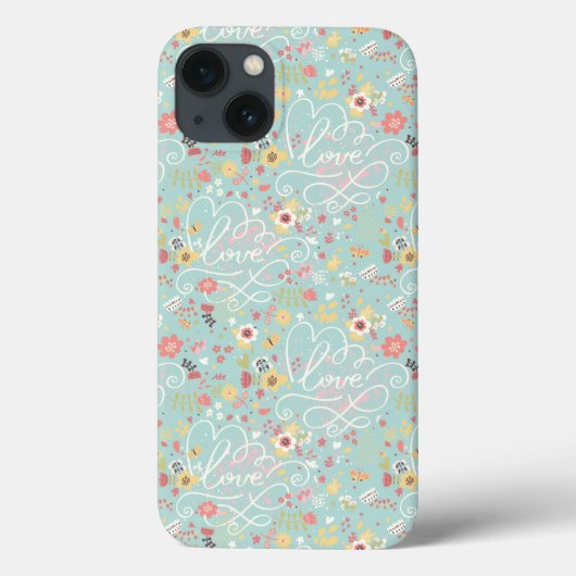 Modernes helles romantisches Muster Case-Mate iPhone Hülle (Rückseite)