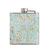 Modernes helles romantisches Muster Flachmann (Rückseite)