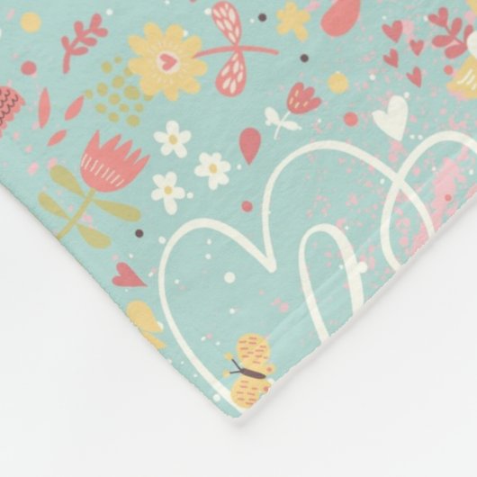 Modernes helles romantisches Muster Fleecedecke (Ecke)