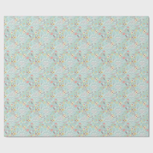 Modernes, helles romantisches Muster Geschenkpapier (Flach)