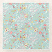 Modernes helles romantisches Muster Glasuntersetzer (Vorderseite)