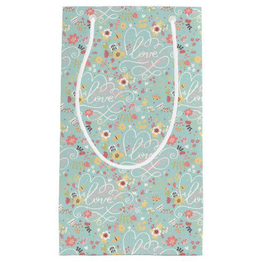 Modernes helles romantisches Muster Kleine Geschenktüte (Vorderseite)