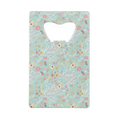 Modernes helles romantisches Muster Kreditkartenflaschenöffner (Rückseite)