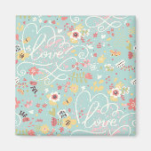 Modernes, helles romantisches Muster Magnet (Vorne)