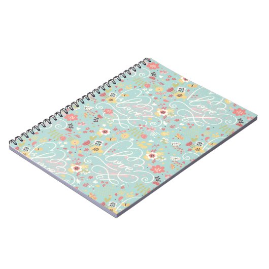 Modernes helles romantisches Muster Notizblock (Linke Seite)