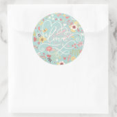 Modernes, helles romantisches Muster Runder Aufkleber (Tasche)