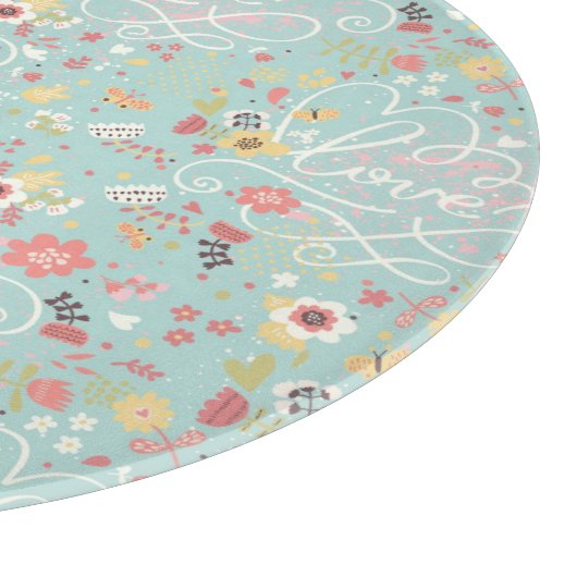 Modernes helles romantisches Muster Schneidebrett (Ecke)