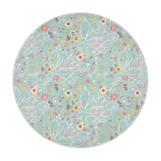 Modernes helles romantisches Muster Schneidebrett (Vorderseite)