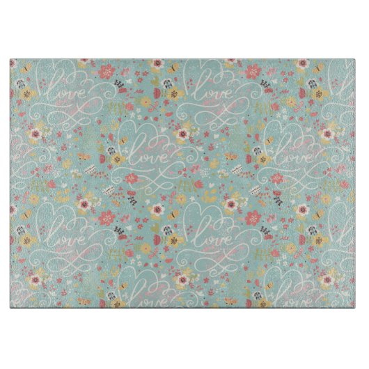 Modernes helles romantisches Muster Schneidebrett (Vorderseite)