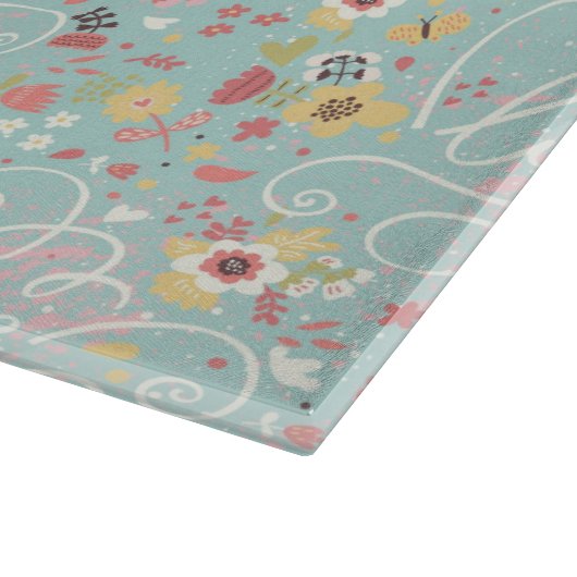 Modernes helles romantisches Muster Schneidebrett (Ecke)