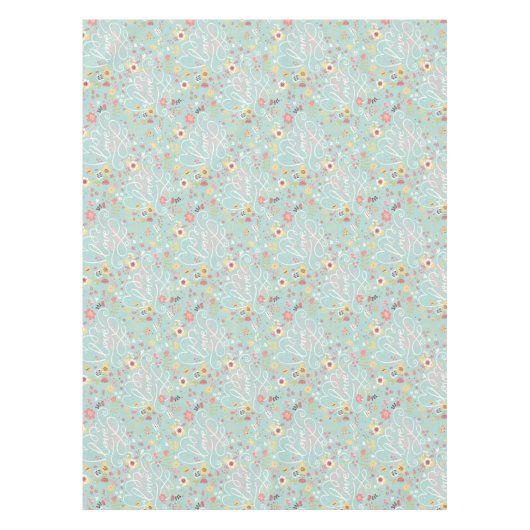 Modernes helles romantisches Muster Tischdecke (Vorderseite)