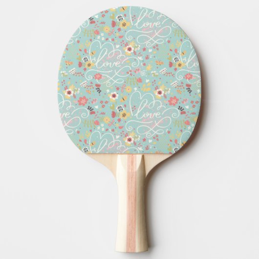 Modernes helles romantisches Muster Tischtennis Schläger (Vorderseite)