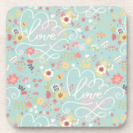 Modernes helles romantisches Muster Untersetzer (Vorderseite)