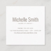 Modernes helles Rosa fett beruflich minimalistisch Quadratische Visitenkarte (Rückseite)