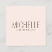 Modernes helles Rosa fett beruflich minimalistisch Quadratische Visitenkarte (Vorderseite)