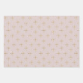 Modernes, helles Rosa | Gold Star Geschenkpapier Set (Vorderseite 2)