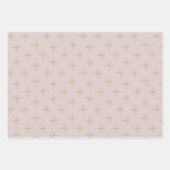 Modernes, helles Rosa | Gold Star Geschenkpapier Set (Vorderseite)