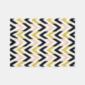 Modernes, helles Rosa, Gold, Weiß, Schwarzes Muste Fleecedecke (Vorderseite (Horizontal))