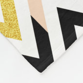 Modernes, helles Rosa, Gold, Weiß, Schwarzes Muste Fleecedecke (Ecke)
