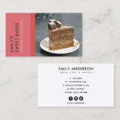 MODERNES, HELLES ROTES PINK BAKERY KOCH FOTO VISITENKARTE (Vorne/Hinten)