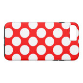 Modernes helles rotes weißes Tupfen-Muster Case-Mate iPhone Hülle (Rückseite (Horizontal))