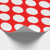Modernes helles rotes weißes Tupfen-Muster Geschenkpapier (Ecke)