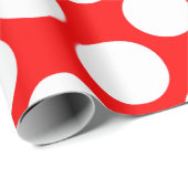 Modernes helles rotes weißes Tupfen-Muster Geschenkpapier (Rolleneckpunkt)