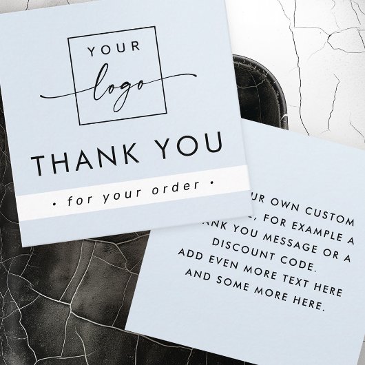 Modernes, helles, staubblaues Unternehmen Dank ein Quadratische Visitenkarte