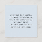 Modernes, helles, staubblaues Unternehmen Dank ein Quadratische Visitenkarte (Rückseite)