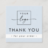 Modernes, helles, staubblaues Unternehmen Dank ein Quadratische Visitenkarte (Vorderseite)