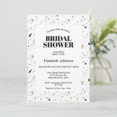 Modernes helles Terrazzo Brautparty Einladung (Stehend Vorderseite)